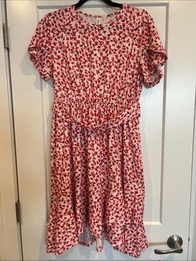 Tickled Teal brand Red Floral Short Sleeve Dress size XL